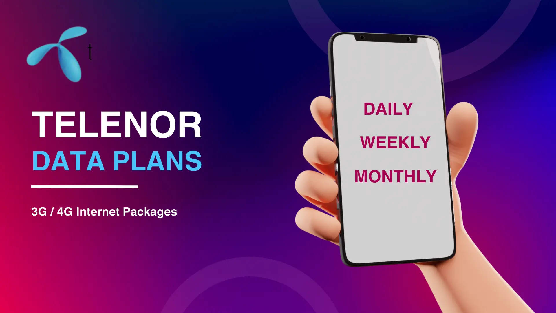 telenor daily weekly monthly internet packages